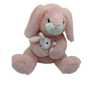 Best Made Toys pink rabbit bunny mommy / baby plush stuffed animal  14 in
